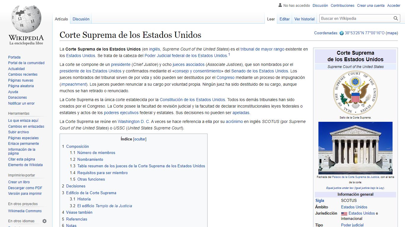 Corte Suprema de los Estados Unidos - Wikipedia, la enciclopedia libre