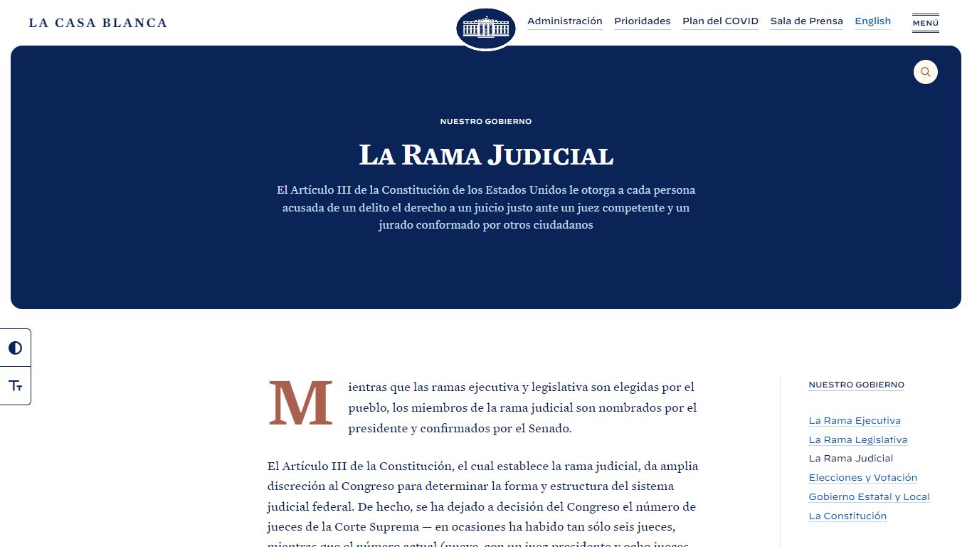 La Rama Judicial | La Casa Blanca